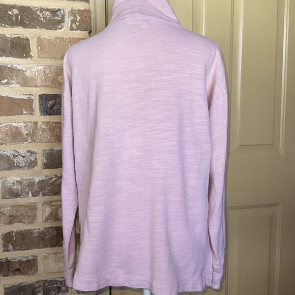 J. Crew Light Pink Vintage Cotton Terry Turtleneck Cowl Neck Sweater - Picture 10 of 12